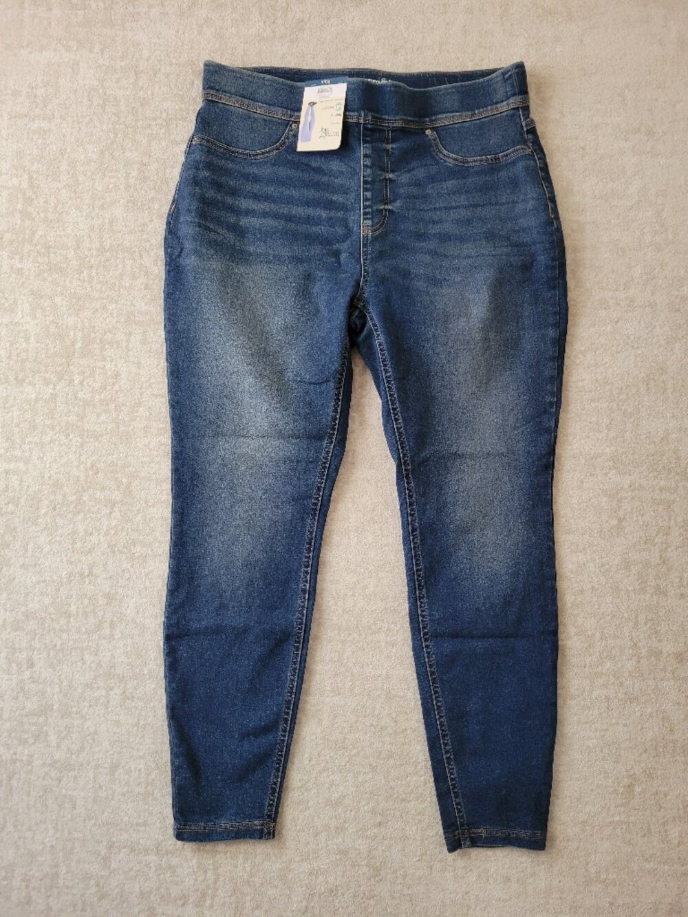Terra & Sky Women's Plus Size High Rise Skinny Jeggings 14W Womens Blue Pull On